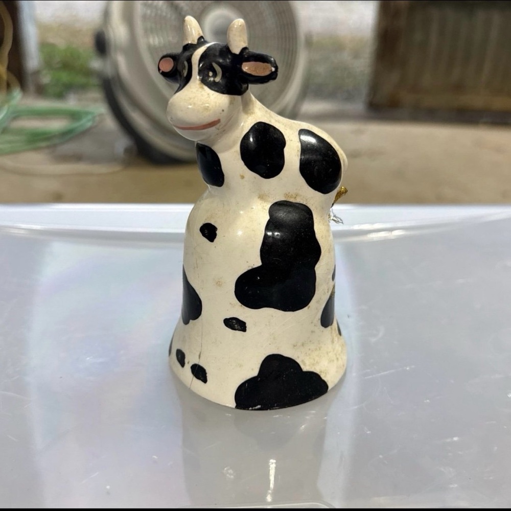 Vintage Charming Cow Bell - Black and White